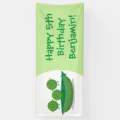 ポッド漫画の中の可愛いジャンプ豆イラストレーション 横断幕 (縦)