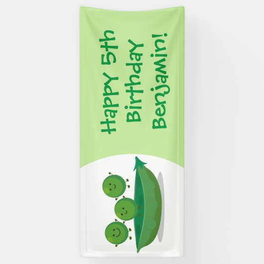 ポッド漫画の中の可愛いジャンプ豆イラストレーション 横断幕 (縦)