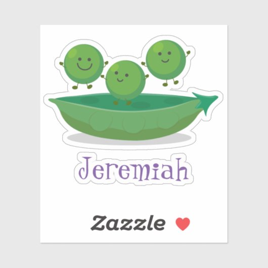 ポッド漫画の可愛い幸せな豆イラストレーション シール (シート)