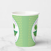 ポッド漫画の可愛い緑のエンドウのイラストレーション 紙コップ (左)
