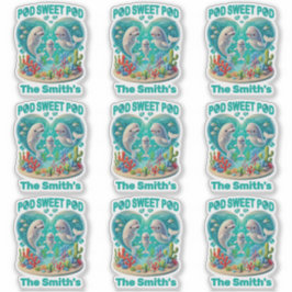 「ポッド甘いポッド」ホエールファミリーのカスタマイズ シール