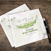 ポッド男女兼用に緑の2つのエンドウ豆 スタンダードカクテルナプキン