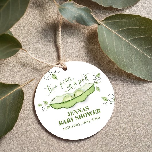 ポッド男女兼用に緑の2つのエンドウ豆 フェイバータグ