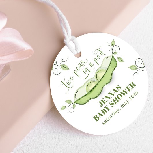 ポッド男女兼用に緑の2つのエンドウ豆 フェイバータグ