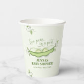 ポッド男女兼用に緑の2つのエンドウ 紙コップ (裏面)