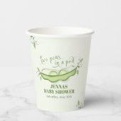 ポッド男女兼用に緑の2つのエンドウ 紙コップ (正面)