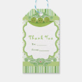 ポッド3連子の3つの豆ベビーシャワーパーティーの好意 ギフトタグ (正面)