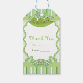 ポッド3連子の3つの豆ベビーシャワーパーティーの好意 ギフトタグ