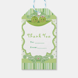 ポッド・ツインズ赤ちゃんシャワー・パーティーの好意で2つのエンドウ ギフトタグ