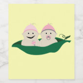 ポッド・ツインズ・ベビーガールズの2匹のエンドウ豆 ワインラベル (シングルラベル)