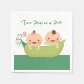ポッド・ツインベイビーシャワー用品のかわいいエンドウ スタンダードカクテルナプキン (正面)