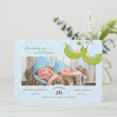 ポッド・ツイン・ボーイズ1個誕生のお知らせ 招待状 (スタンド正面)