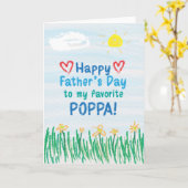 ポッパのお父さんの日帰りカード カード (黄色い花)