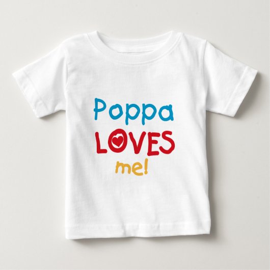 ポッパはTシャツとギフトが大好き ベビーTシャツ (正面)