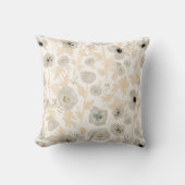 ポッパイズイエローグレーブルーウォーター色フローラ クッション (正面)