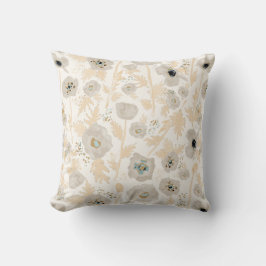ポッパイズイエローグレーブルーウォーター色フローラ クッション