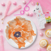 ポッパイズウォーターカラーフラワーズ紙プレート ペーパープレート (パーティー)