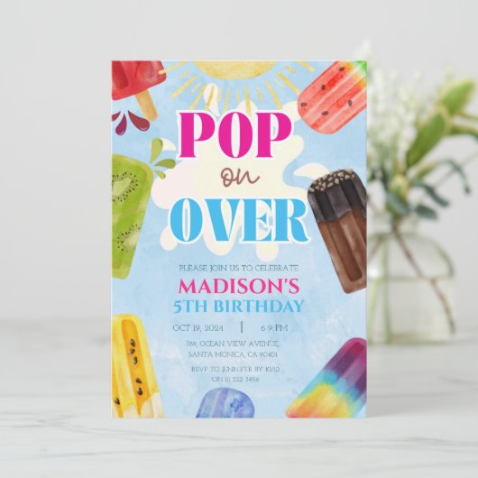 ポッピコ ポップ オン オーバー アイスクリーム 1st 3rd 4th 5th 6th 招待状 (スタンド正面)