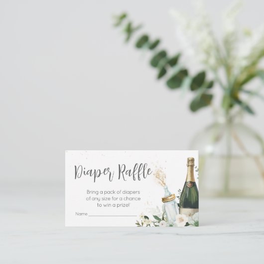 ポッピンのベビーボトルベビーシャワーおむつラッフル エンクロージャーカード (スタンド正面)