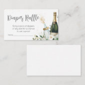 ポッピンのベビーボトルベビーシャワーおむつラッフル エンクロージャーカード (正面/裏面)