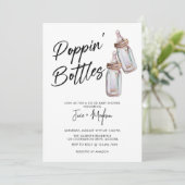 ポッピンのボトル、ベビーシャワー、ベビーは醸造 招待状 (スタンド正面)