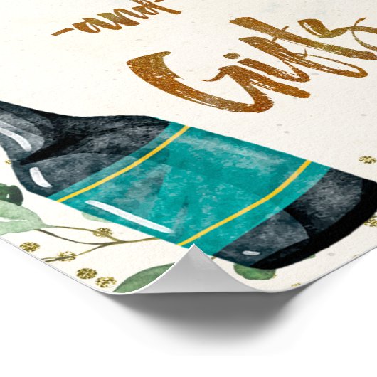 ポッピングボトルカードとギフト赤ちゃんシャワーのサイン ポスター (角)