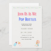 ポッピングボトルベビーシャワー男女兼用 招待状 (正面/裏面)