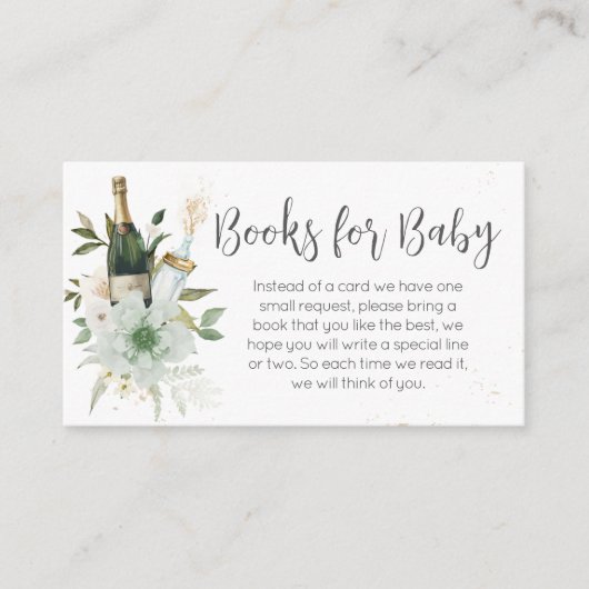 ポッピンベビーボトルベビーシャワーブックベビー エンクロージャーカード (正面)