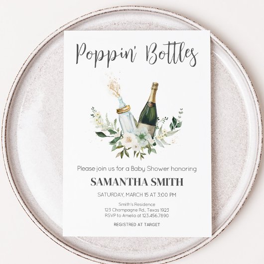 ポッピンベビーボトルベビーシャワー 招待状