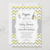 ポッピンボトルイエローグレーベビーシャワー 招待状 (正面)