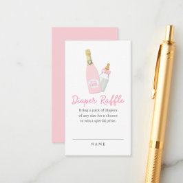 ポッピンボトルガールピンク赤ちゃんシャワーおむつ エンクロージャーカード