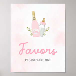 ポッピンボトルガールベビーシャワー好意サイン ポスター