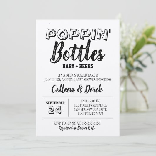 ポッピンボトルクラフトベビーシャワー招待状 招待状 (スタンド正面)