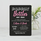 ポッピンボトルピンクベビーシャワー招待状 招待状 (スタンド正面)