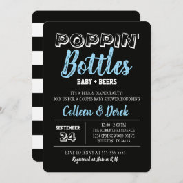 ポッピンボトルブルーベビーシャワー招待状 招待状