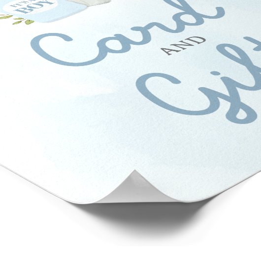 ポッピンボトル男の子のシャワーカードとギフト ポスター (角)