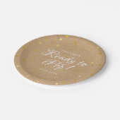 ポップする準備ができたゴールドハートベイビーシャワーラスティッククラフト ペーパープレート (アングル)