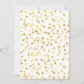 ポップする準備ができたゴールドラブハート ベイビーシャワー/スプリンクル 招待状 (裏面)