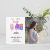ポップする準備ができたパプシクルベイビーシャワー招待状 招待状 (スタンド正面)