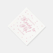 ポップする準備ができたピンクのラブハーツ ベイビーシャワー スタンダードカクテルナプキン (角)