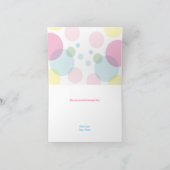 ポップする準備ができたベイビーシャワーピンクイエロー青 サンキューカード (内部)