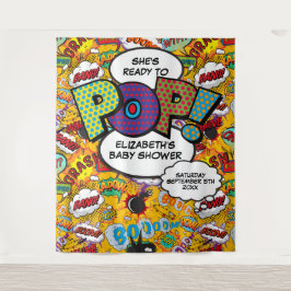 ポップする準備ができたベイビーシャワーフォト背景 タペストリー