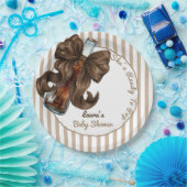 ポップする準備ができたボトル Bow Baby Shower ペーパープレート (パーティー)