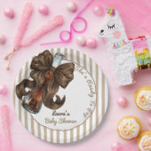 ポップする準備ができたボトル Bow Baby Shower ペーパープレート (パーティー)