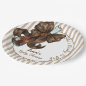 ポップする準備ができたボトル Bow Baby Shower ペーパープレート (アングル)