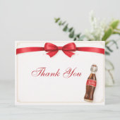 ポップする準備ができた レッド コケッテ ボウ ベイビー シャワー サンキューカード (スタンド正面)
