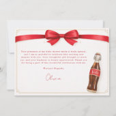 ポップする準備ができた レッド コケッテ ボウ ベイビー シャワー サンキューカード (裏面)