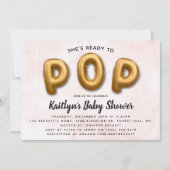 ポップする準備完了！ 現代のベビーシャワー 招待状 (正面)