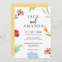 ポップでカラフルなおしゃれな結婚式の招待状 招待状