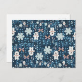 ポップでファンシーなホリデーシーズンのクッション ポストカード (正面/裏面)